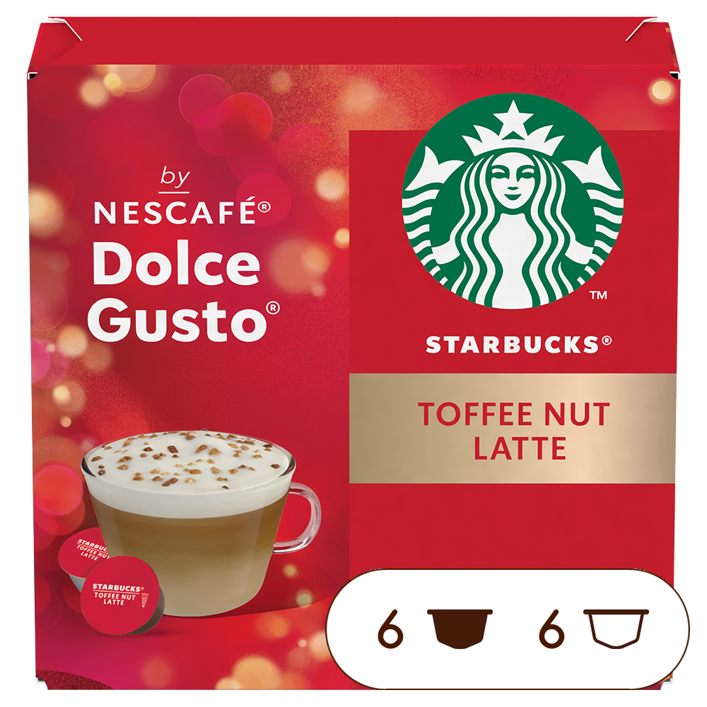 STARBUCKS Toffee Nut Latte Coffee Pods NESCAFE Dolce Gusto