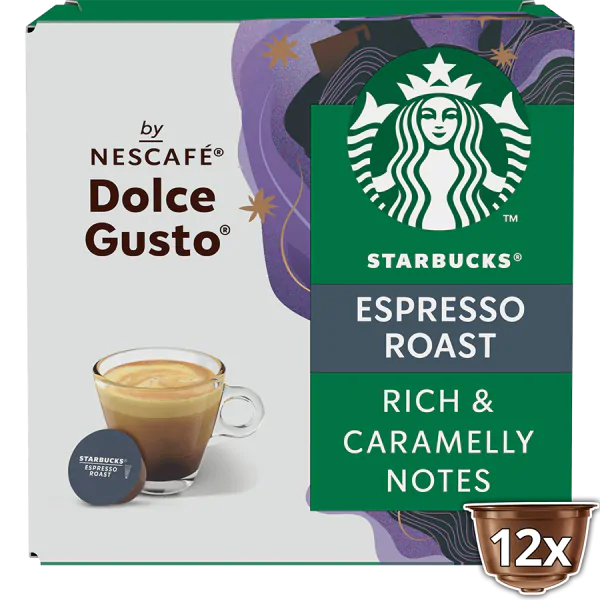 STARBUCKS Espresso Dark Roast Coffee Pods 12 PODS NESCAF
