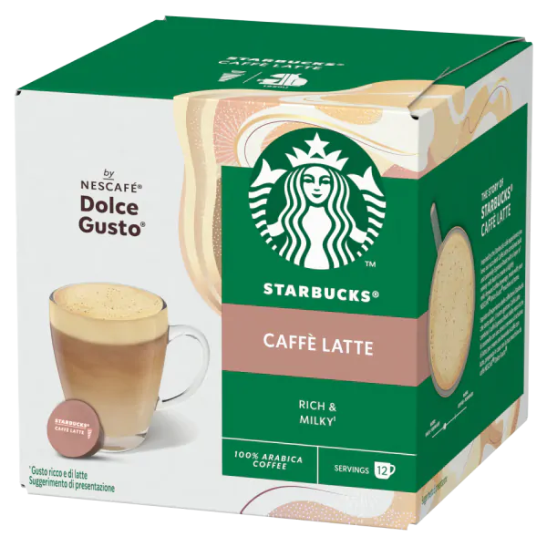 STARBUCKS Caffe Latte Coffee Pods NESCAFE Dolce Gusto