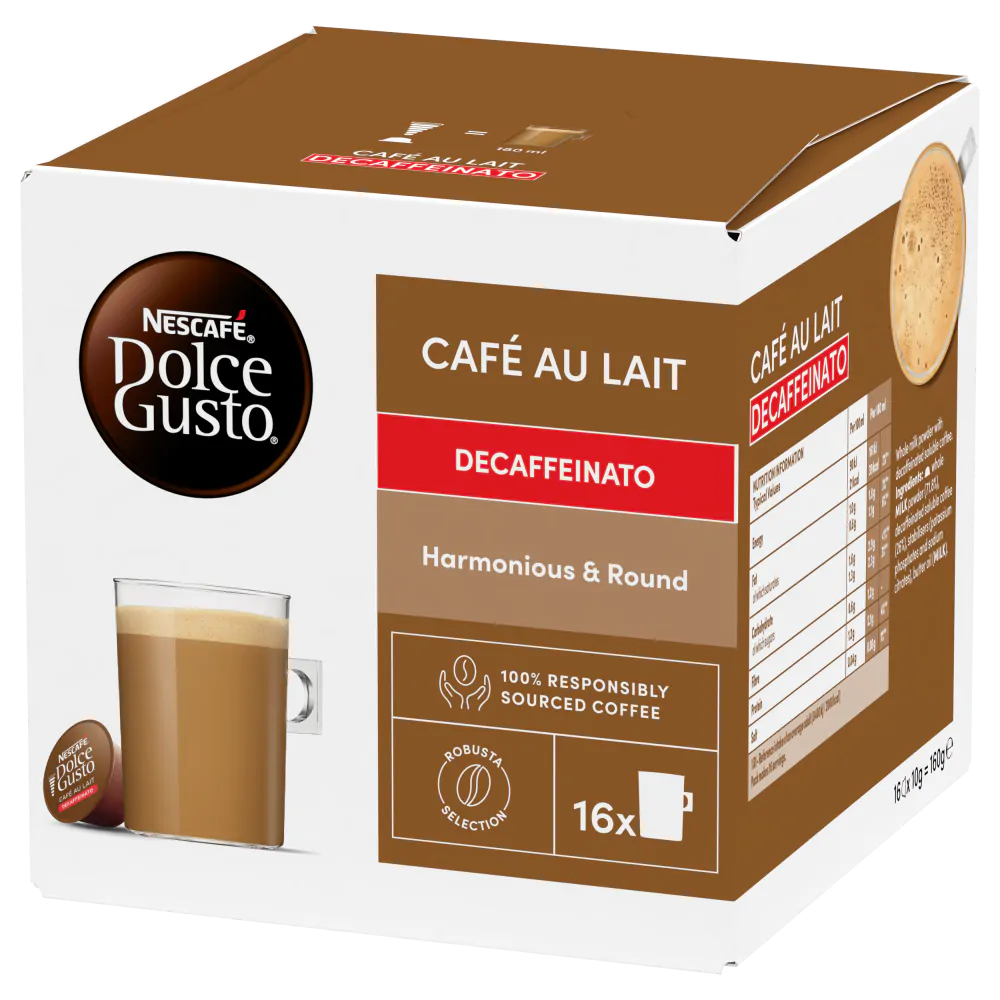 Cafe au Lait Decaf Coffee Pods NESCAFE Dolce Gusto