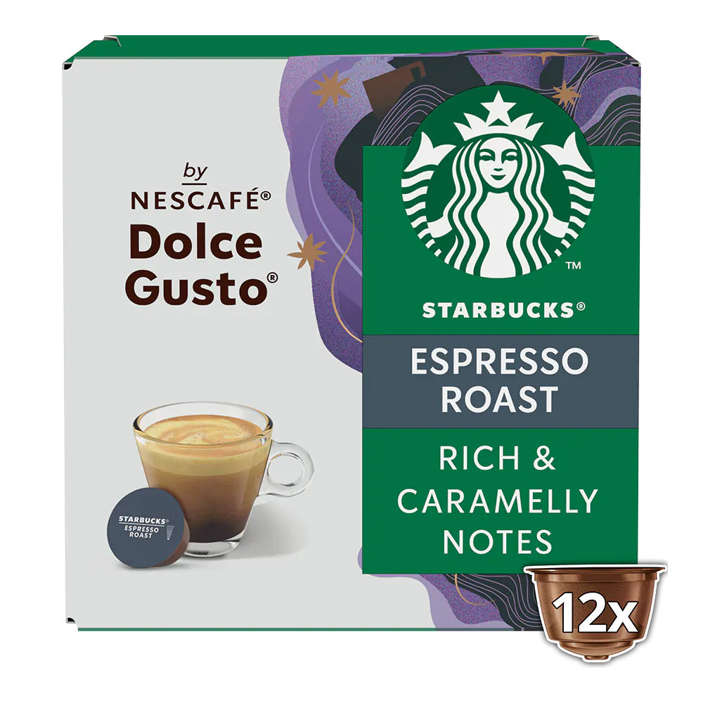 STARBUCKS Espresso Dark Roast Coffee Pods 12 PODS NESCAF