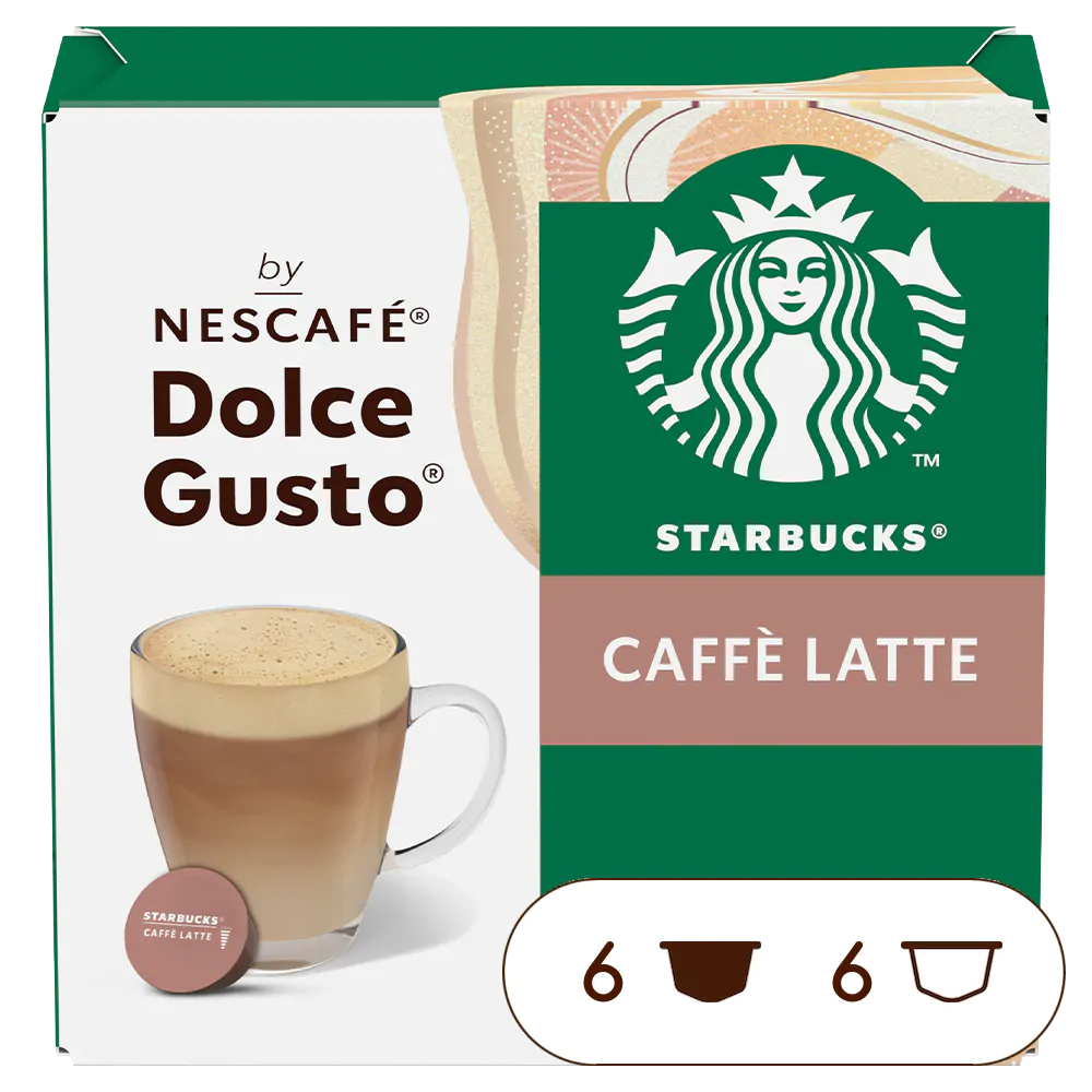 STARBUCKS Caffe Latte Coffee Pods NESCAFE Dolce Gusto