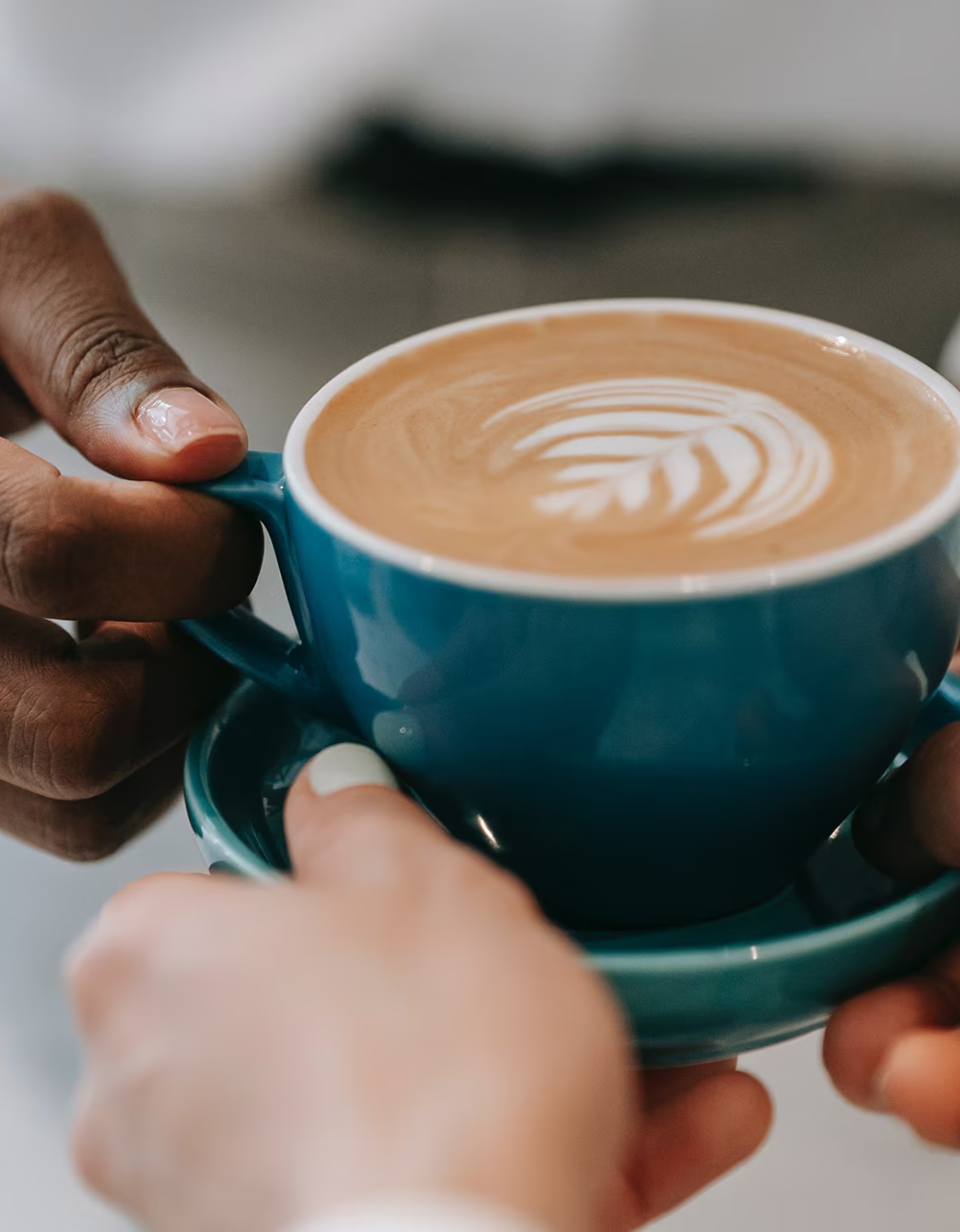 glasses of coffee on a table