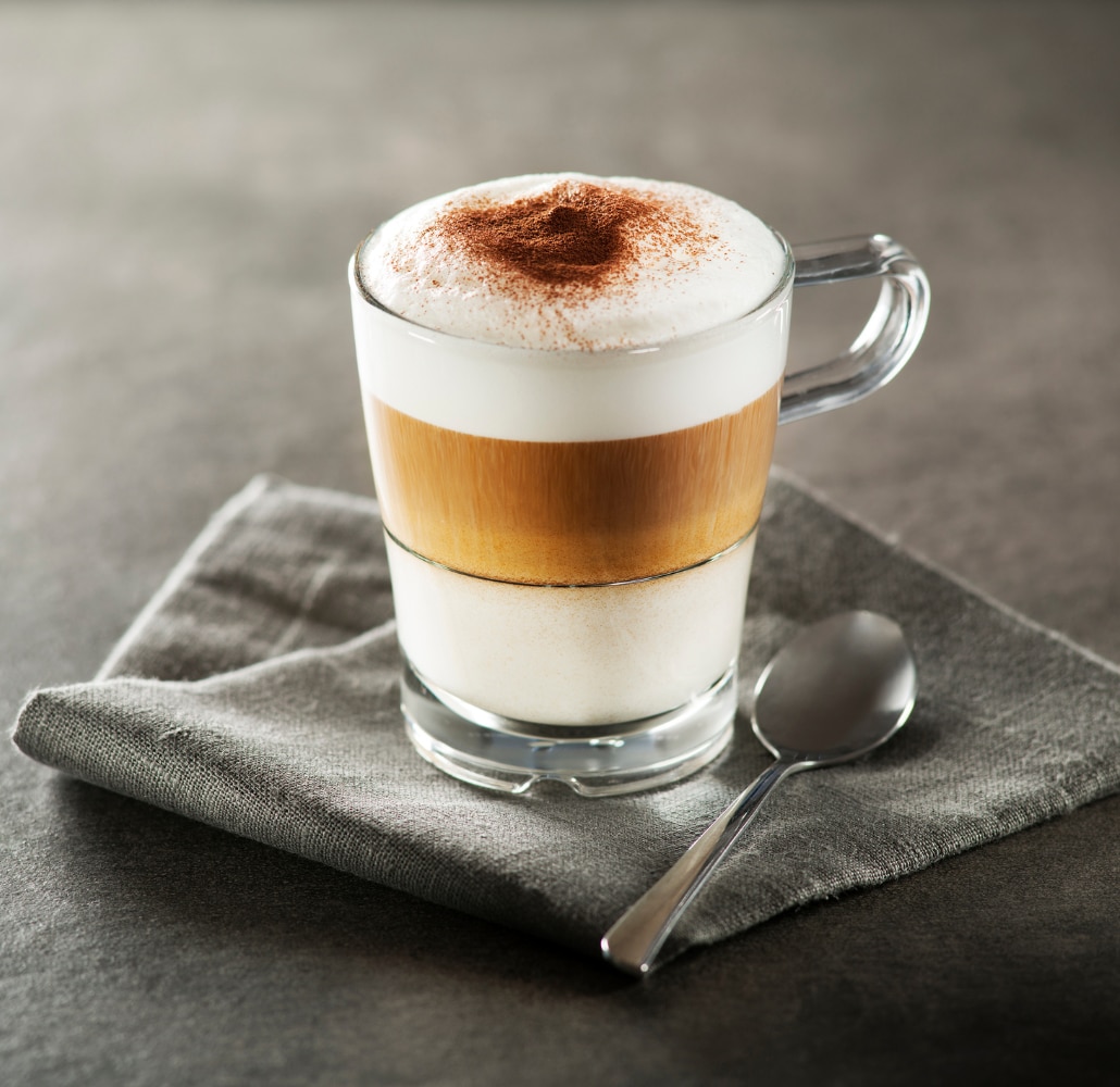 Macchiato in a glass