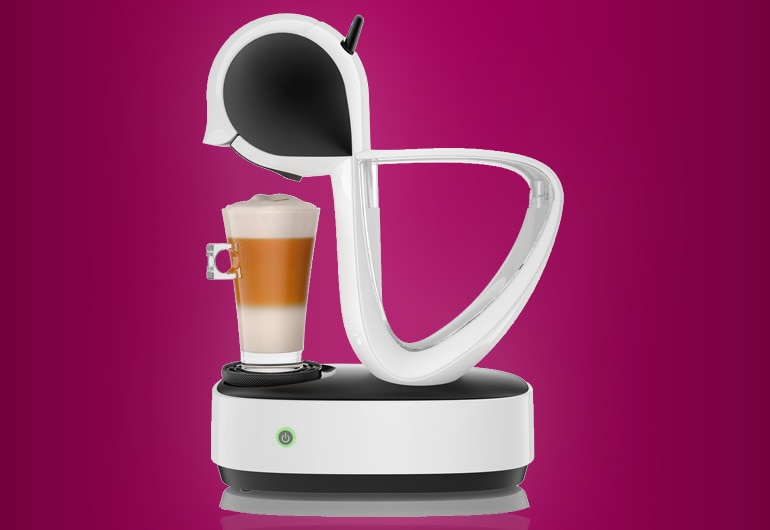 Coffee machine on purple background